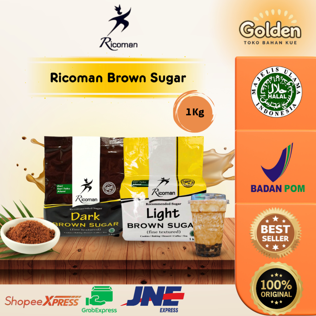 

Ricoman Light Dark Brown Sugar 1 Kg | Original