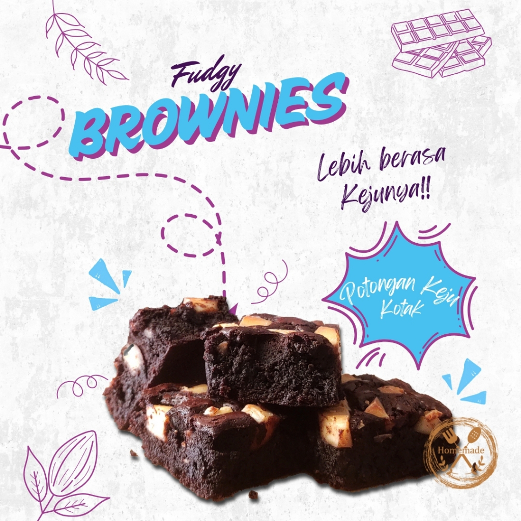 

Brownies Panggang Fudgy Keju - Nie Pan || Uk.22x10cm