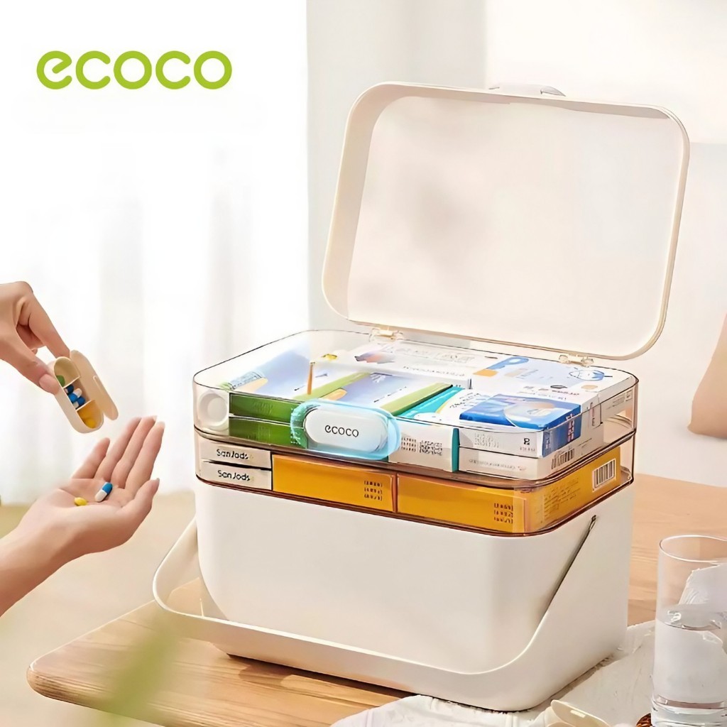 ECOCO Medicine Storage - Kotak obat rumah tangga kotak obat keluarga penyimpanan klasifikasi obat mu