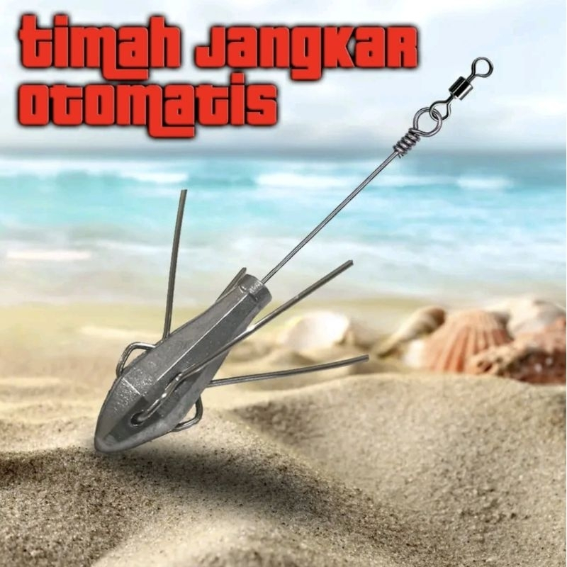 Timah Jangkar Otomatis Anti Nyangkut Pemberat Bandul Pancing Spider Sinker Untuk Memancing