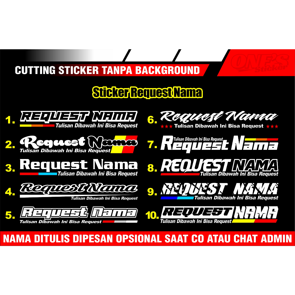 Stiker Mobil Kaca Depan Cutting Variasi Sticker Kaca Mobil REQUEST Nama Anda Untuk Truck, Pickup, L3