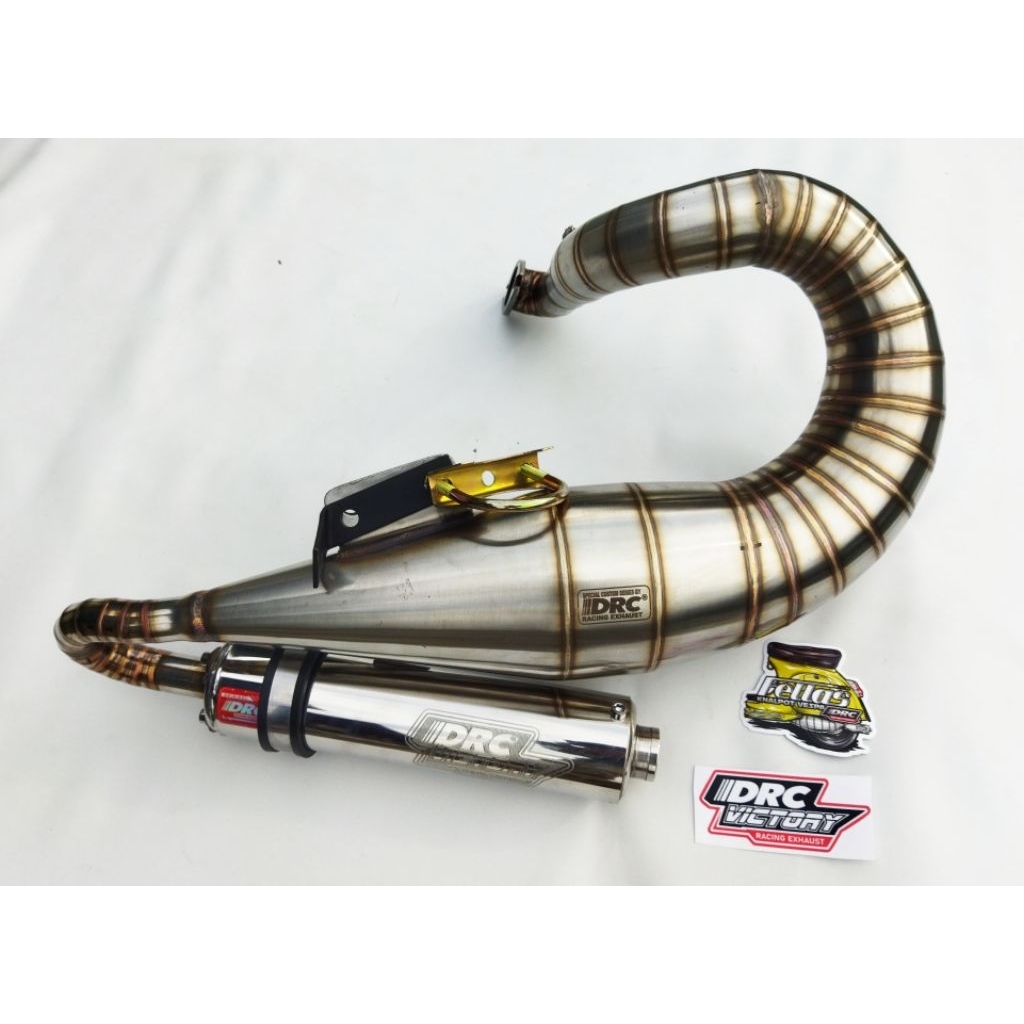 knalpot vespa smallframe pts model falco DRC Victory full stainless