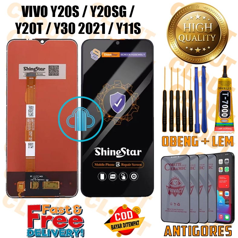 LCD TOUCHSCREEN VIVO Y20S/Y20SG/Y20T/Y30 2021/Y11S LAYARSENTUH ORIGINAL ORI ALL SHINESTAR FULLSET