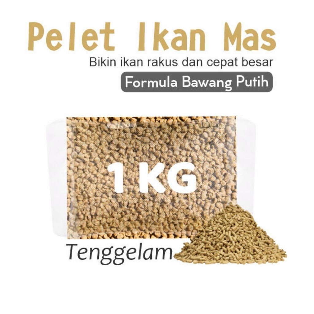 Pelet Pakan Makanan Ikan Mas 1 Kg Bawang Putih