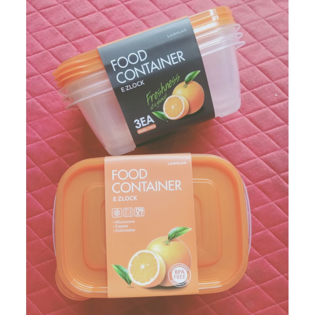 Lock lock Kotak Makan E.Z Lock Orange Set 3 pcs 1150 ml