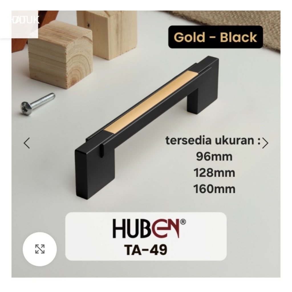 Handle tarikan lemari laci Huben TA-49 gold black