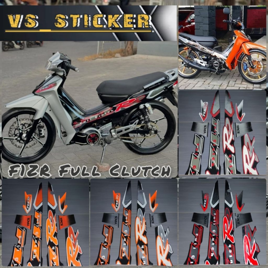 STRIPING LIST STANDART MOTOR YAMAHA FIZ R FIZR FULL CLUTCH 2001 2002 MERAH OREN HITAM SILVER