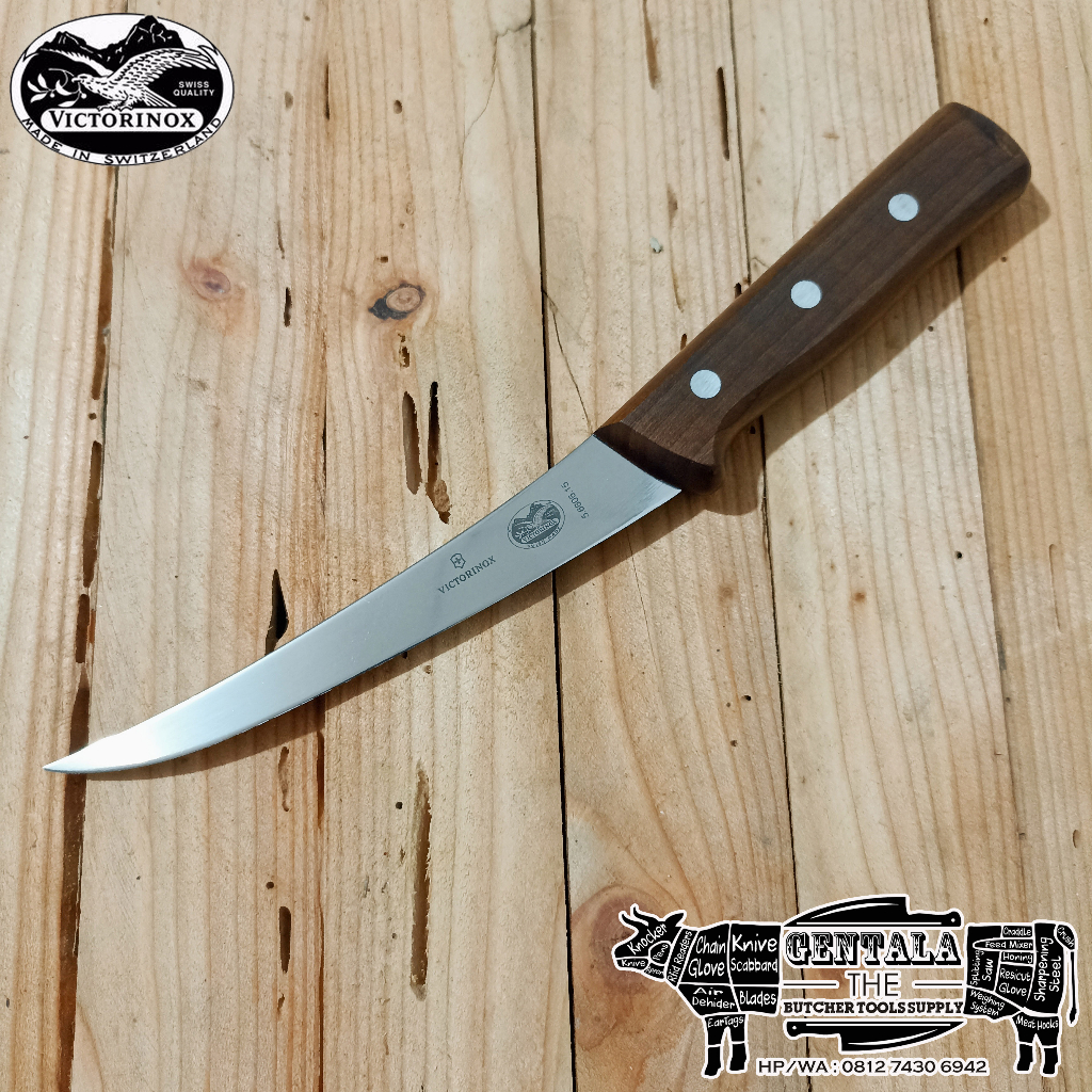 Pisau Boning Victorinox Curved 15cm Rosewood Handle