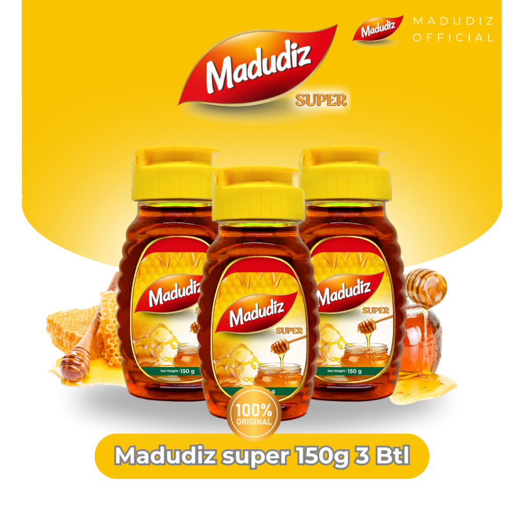 

Madudiz Madu Super 150gr Paket 3 Botol - Madu Alami Membantu Jaga Daya Tahan Tubuh