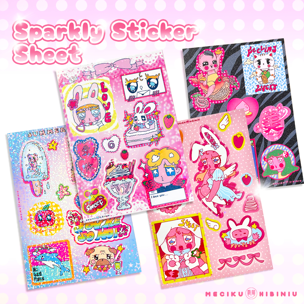 

Sparkly Sticker Sheet - Meciku Hibiniu