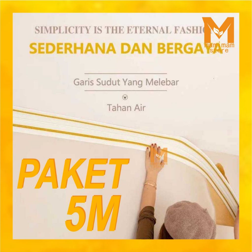 [PAKET 5m] Wallpaper List Plafon WallFoam Stiker Dinding WalBorder List Wallpaper 3D Sticker Dinding