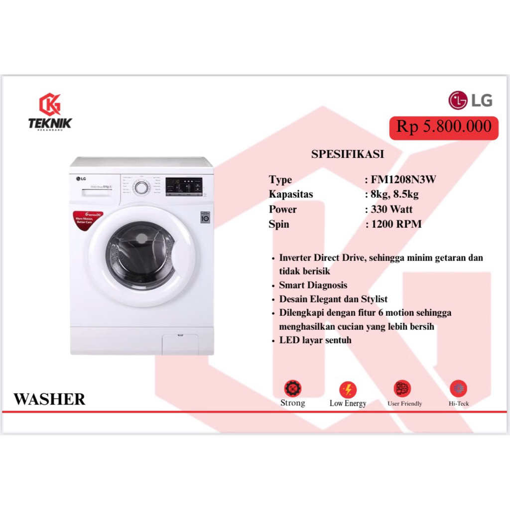 Mesin Cuci LG 8.5kg - Washer LG 8.5kg - Mesin Cuci Laundry
