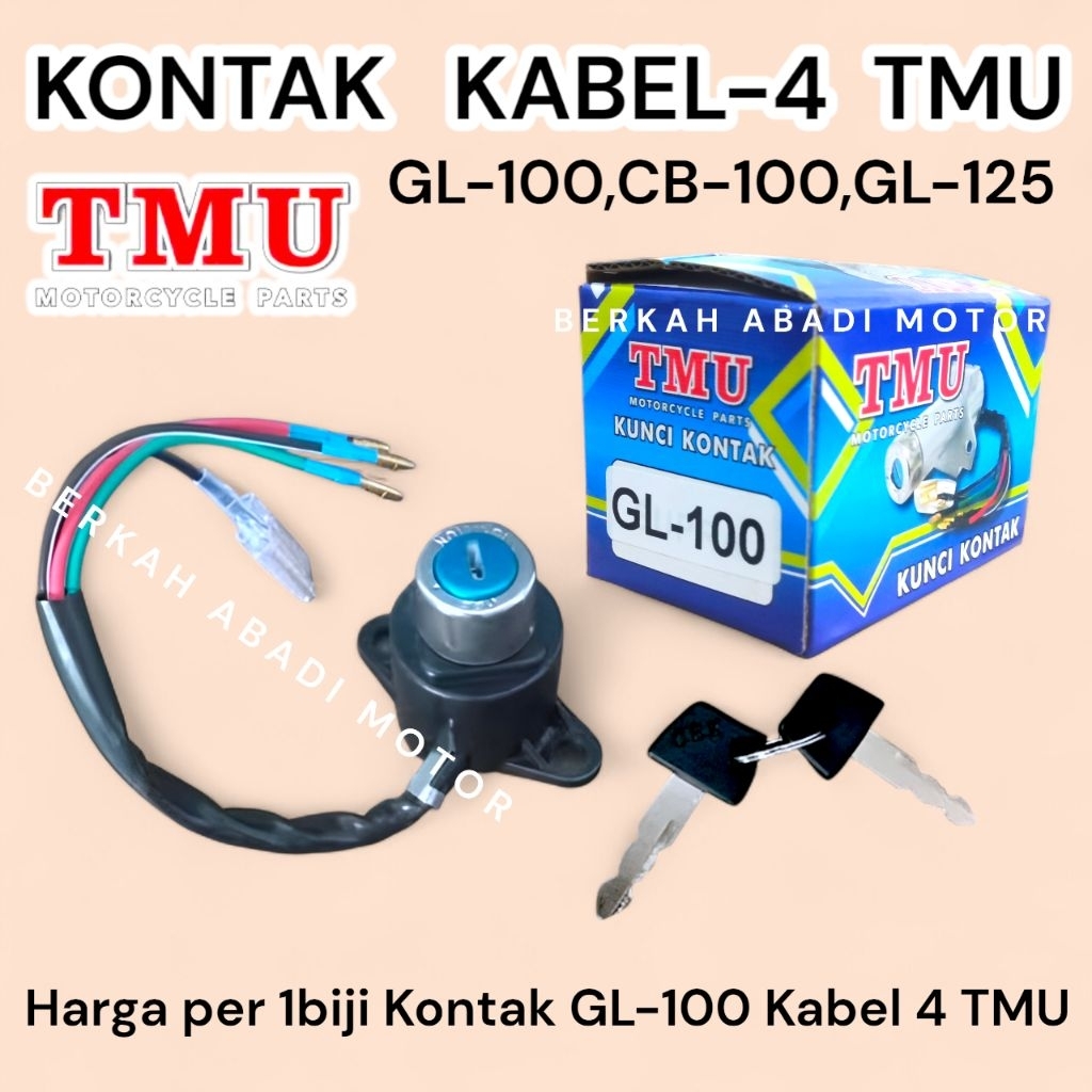 Kontak GL 100 CB 100 CG125 TMU | Kunci Kontak Kabel 4 Motor GL100 GL 100 CB100 125 kabel4 Murah