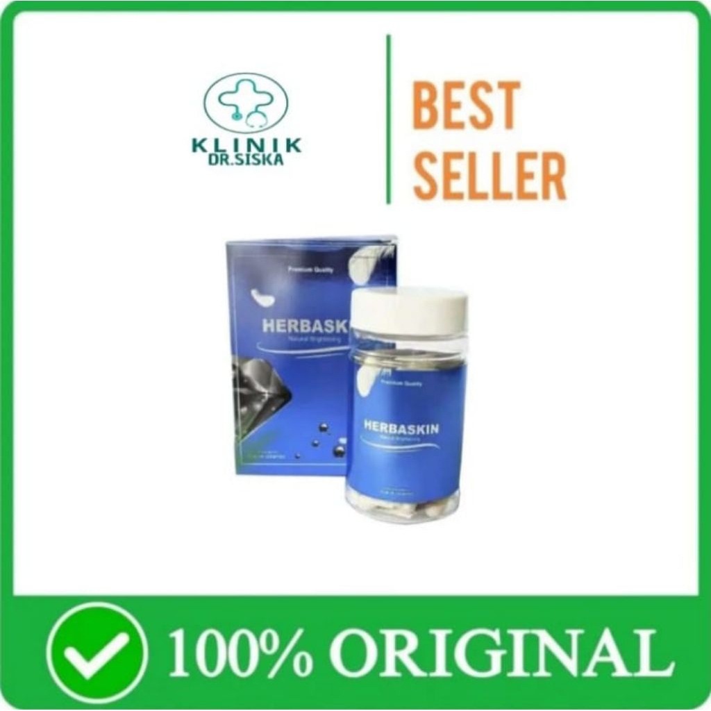 HERBASKIN - Herbaskin Asli Kapsul Pemutih isi 50 Herbaskin Natural Brightening Suplemen