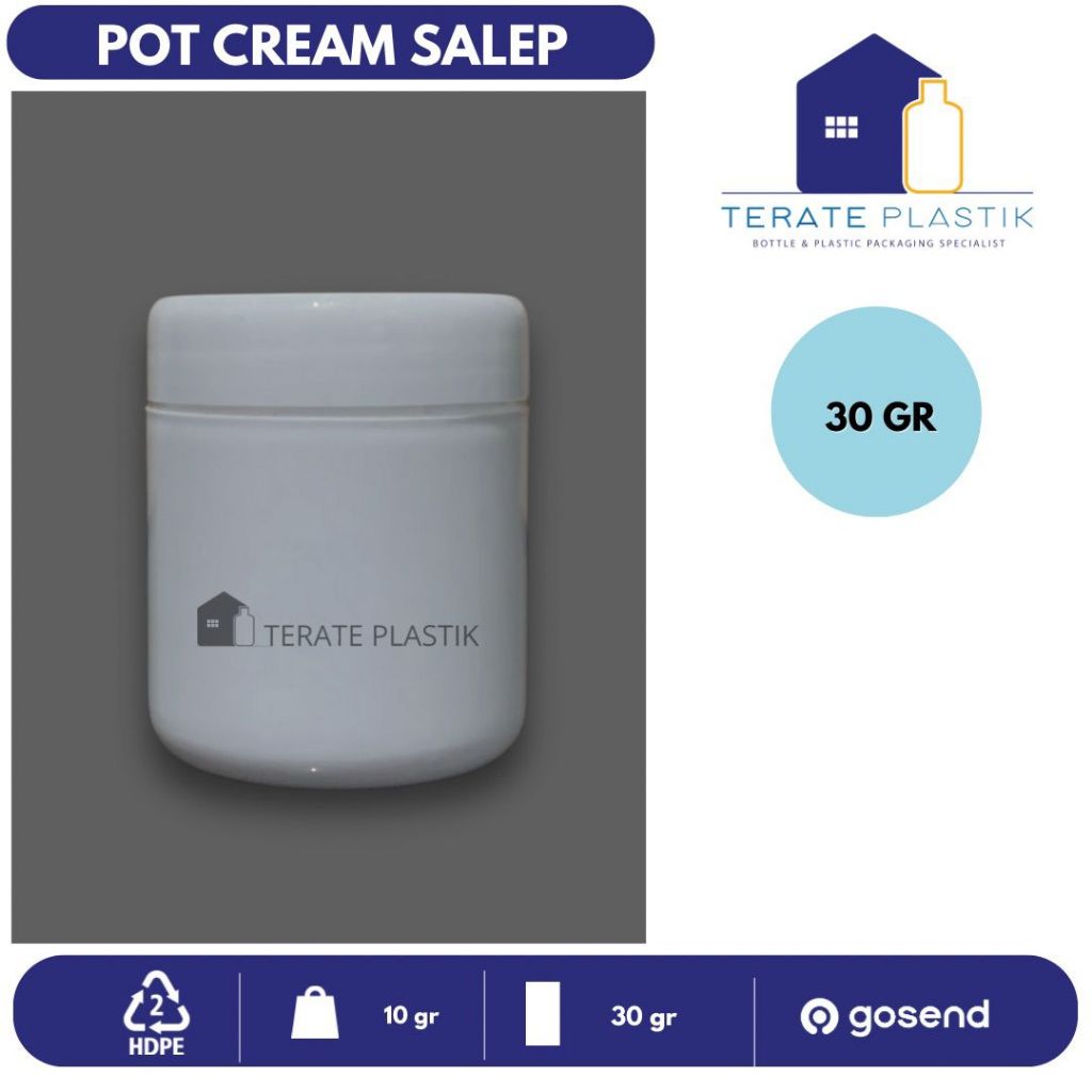 Pot Cream Salep 30 gr | POT HDPE | Pot Salep | Pot Cream | Terate Plastik Bandung