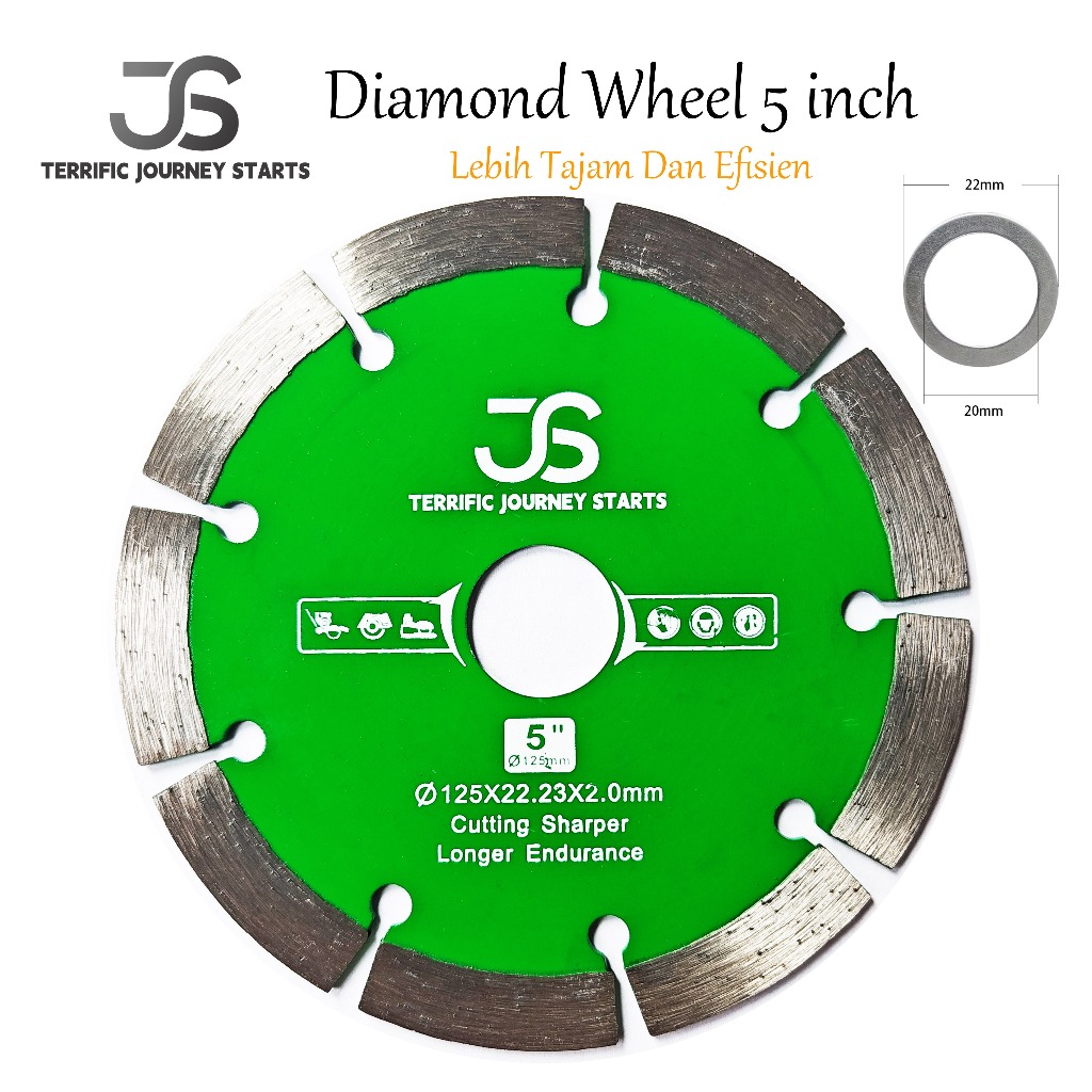 JS Mata Potong Granit Marmer Keramik 5 Inch Mata Gerinda Potong Granit kramik  Diamond Wheel