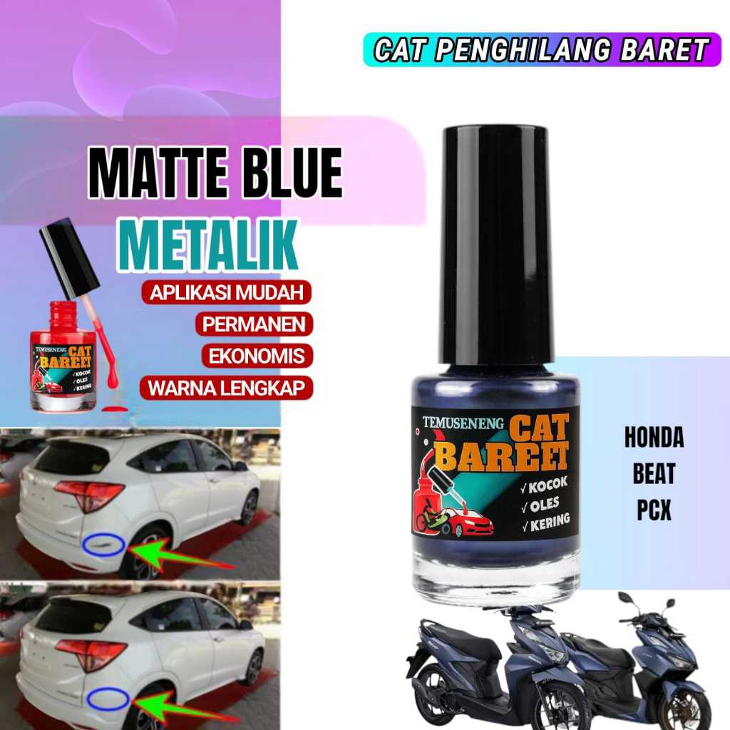 Cat Matte Blue BEAT Deluxe PCX VARIO Biru Doff Metalik Penghilang Anti Baret Lecet Goresan Permanen