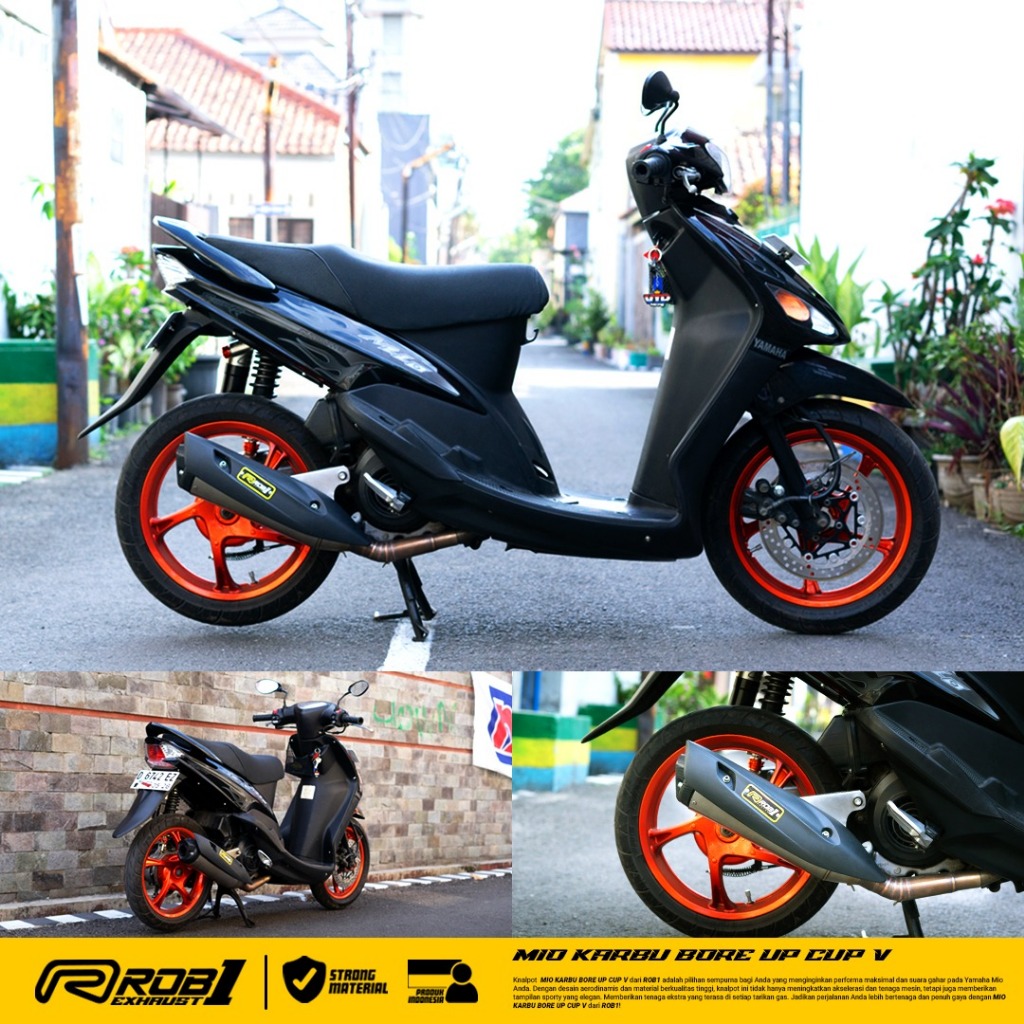 KNALPOT ROB1 RACING MIO KARBU BORE UP COVE V