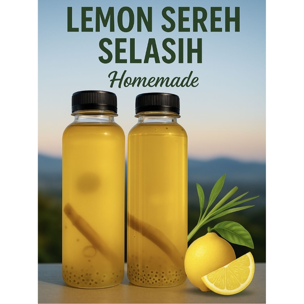 

Minuman lemon sereh selasih ukuran 250ml Homemade