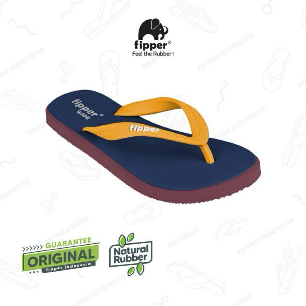 Fipper Wide Navy/Maroon/Mustard