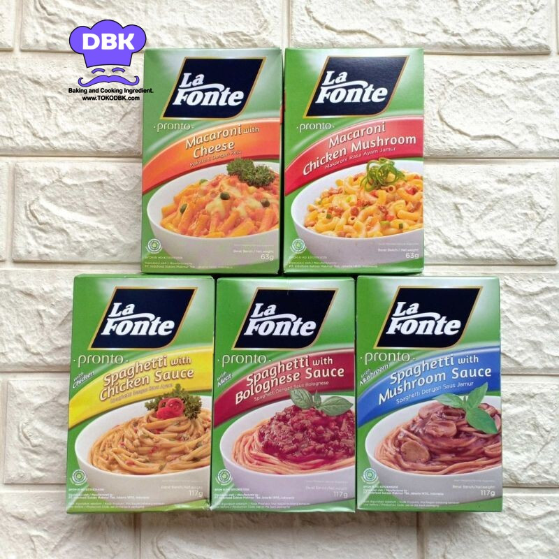 

Lafonte Pronto Spagethi Macaroni Bolognese sauce Pasta Siap Saji