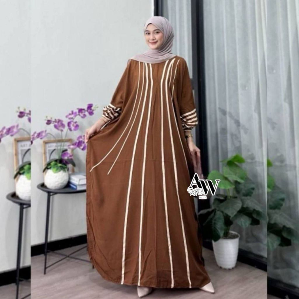 Kaftan Motif Garis Gamis Dress Midi Daster Kaftan Wanita Panjang Kaftan Premium Kaftan Remaja Dewasa