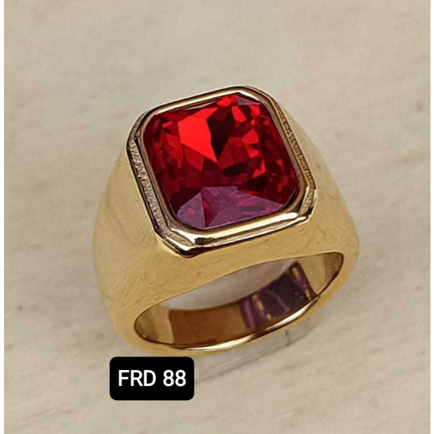 CINCIN TITANIUM BATU WARNA ONIK PRIA MODEL KOTAK TERLARIS