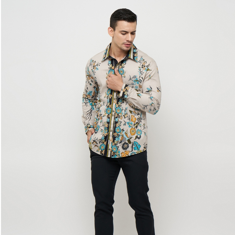 115 (part 2) -Batik Pria Lengan Panjang - Baju Kemeja Batik Keluarga Pasangan Couple Anak Modern Kek