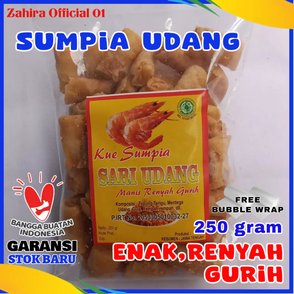 

Snack Sumpia Udang Premium Cemilan Oleh-oleh Khas Kebumen 250gram