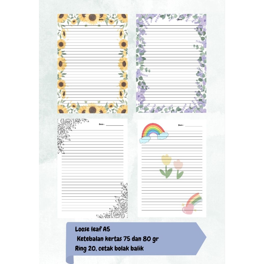 

Loose Leaf Motif Lucu A5 Tebal/Kertas Isi Binder