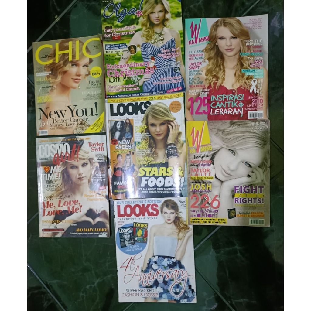 PRELOVED MAJALAH BEKAS MURAH KAWANKU, COSMO GIRL, LOOKS COVER TAYLOR SWIFT
