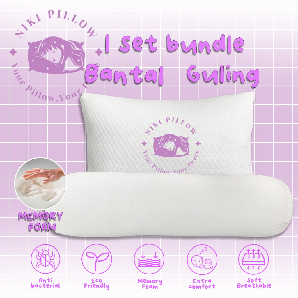 Nikita Pillow - Bantal Guling Hotel 1set Memory Foam Bantal Guling Dewasa