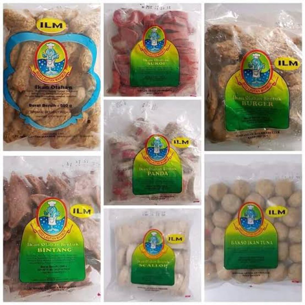 

Ikan Olahan / Tempura ILM all varian | Berat 500gram | varian : bakso ikan tuna, bintang, burger, panda, scallop, sukoi, tempura