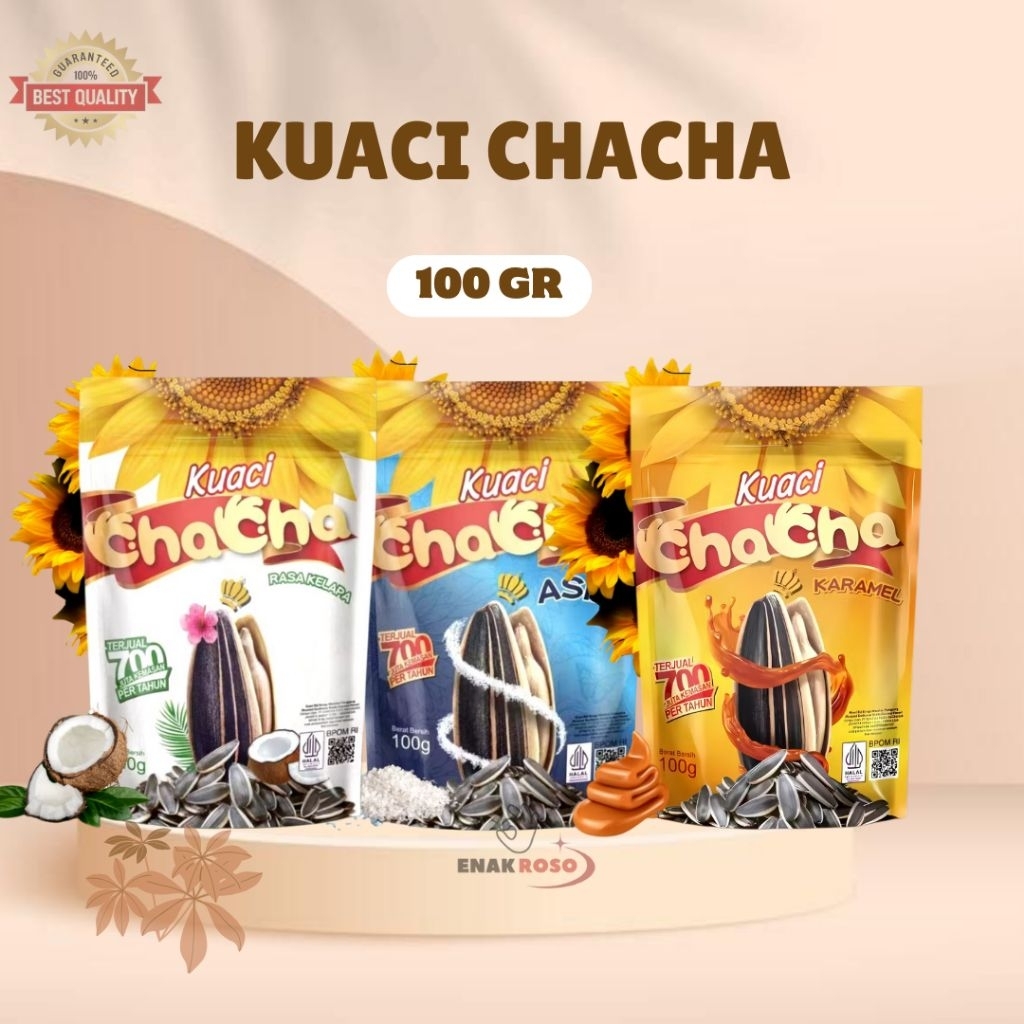 

Kuaci Chaca Biji Matahari isi 100 gr Rasa Asin dan Kelapa