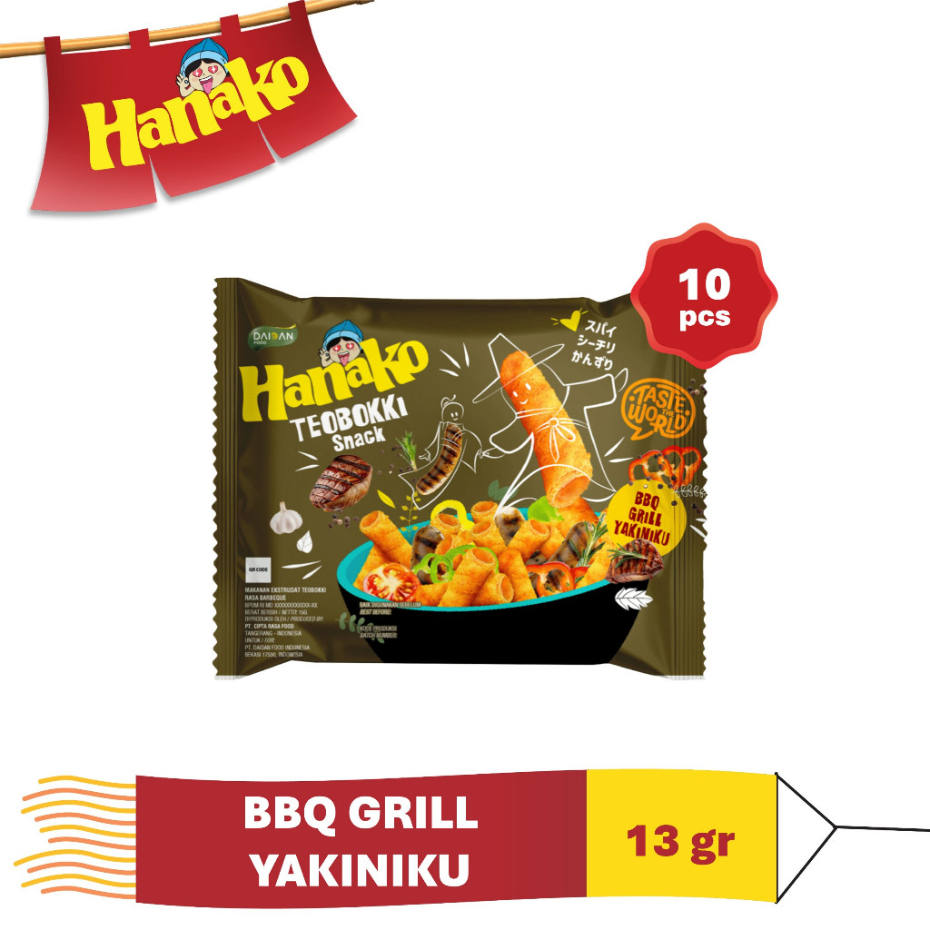 

Hanako Snack Teobokki BBQ Grill Yakiniku 10 x 13 gr