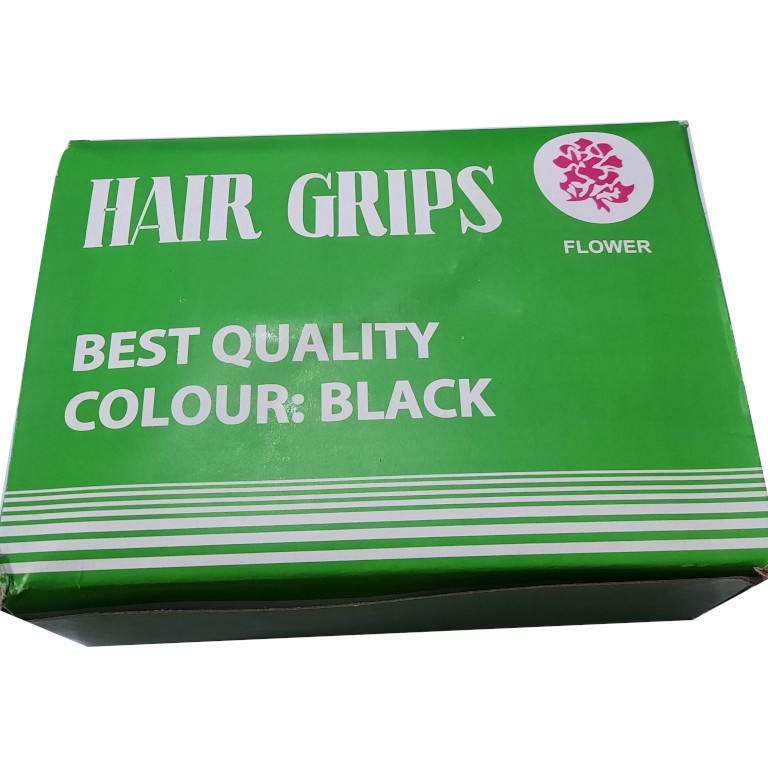KODE G18C 1 dus Jepit Jepitan Rambut Lidi Hitam Besar Flower Brand 6 cm isi 18 lembar