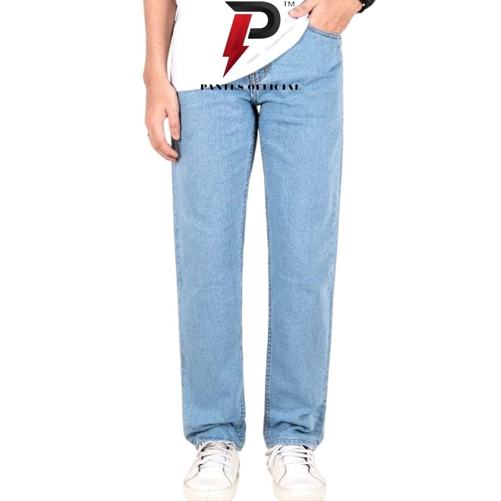 Celana Jeans Pria Baggy Pants Korean Style oversize loose blue jeans Baggy Pants