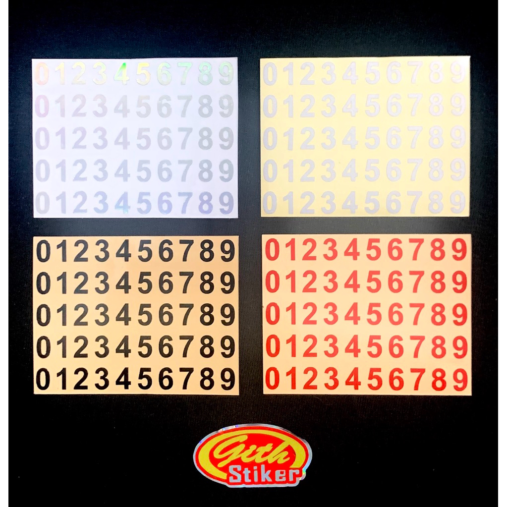 

Sticker Angka Stiker Nomor Kecil 7 MM Cutting