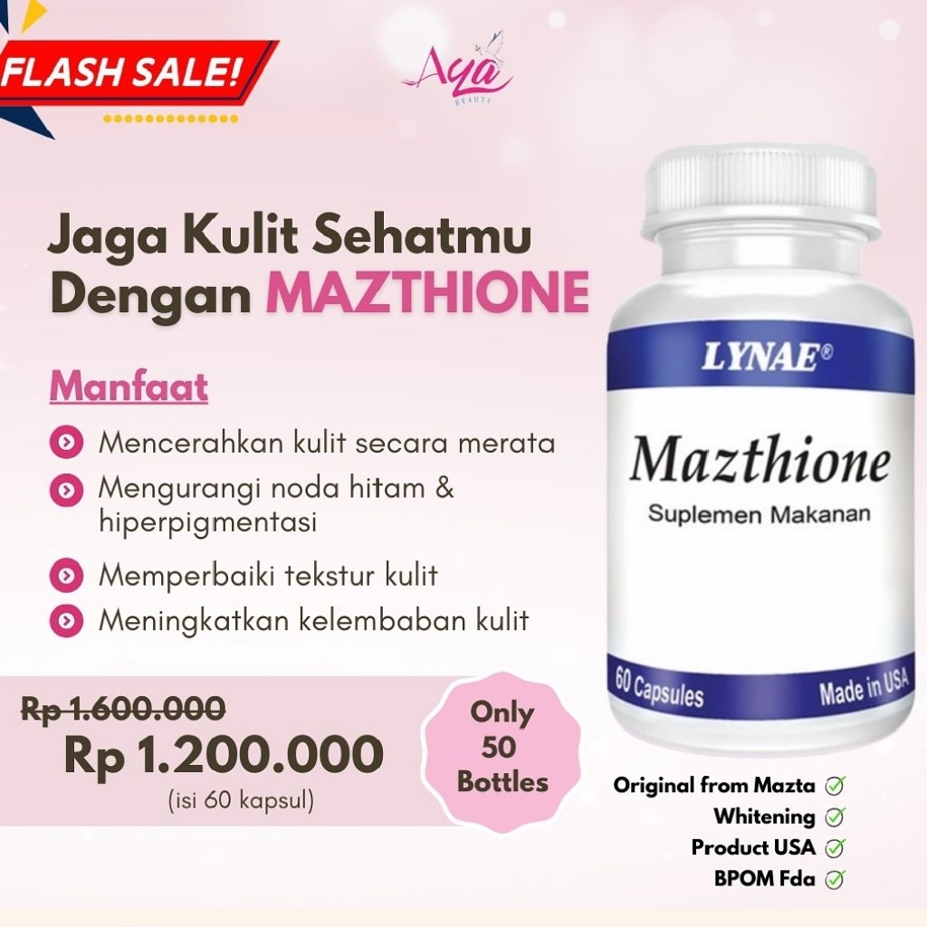 Mazthione Lynae Asli Original Suplemen Kecantikan Pemutih Badan Premium