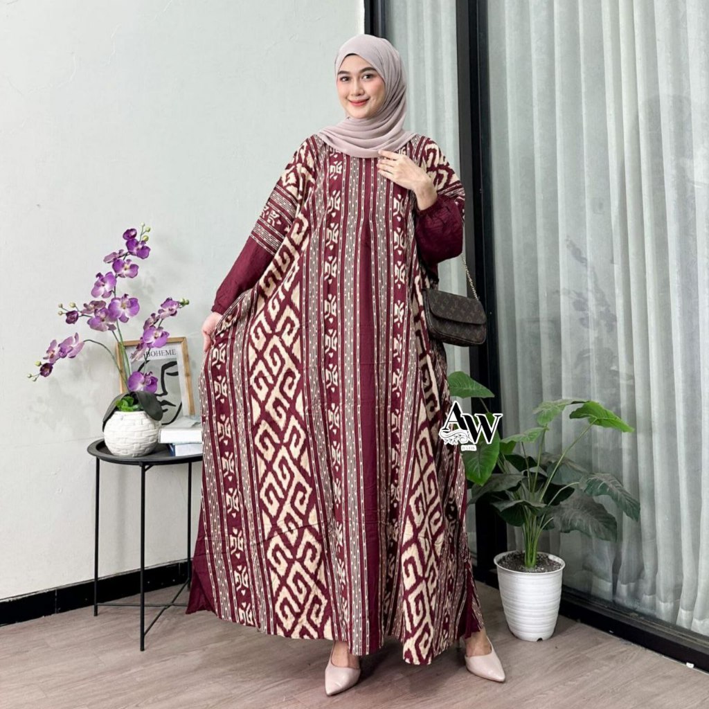 NEW ASMAT KAFTAN RAYON JUMBO KAFTAN BATIK MOTIF SULTAN ENCIM BUSUI LENGAN PANJANG GAMIS KAFTAN