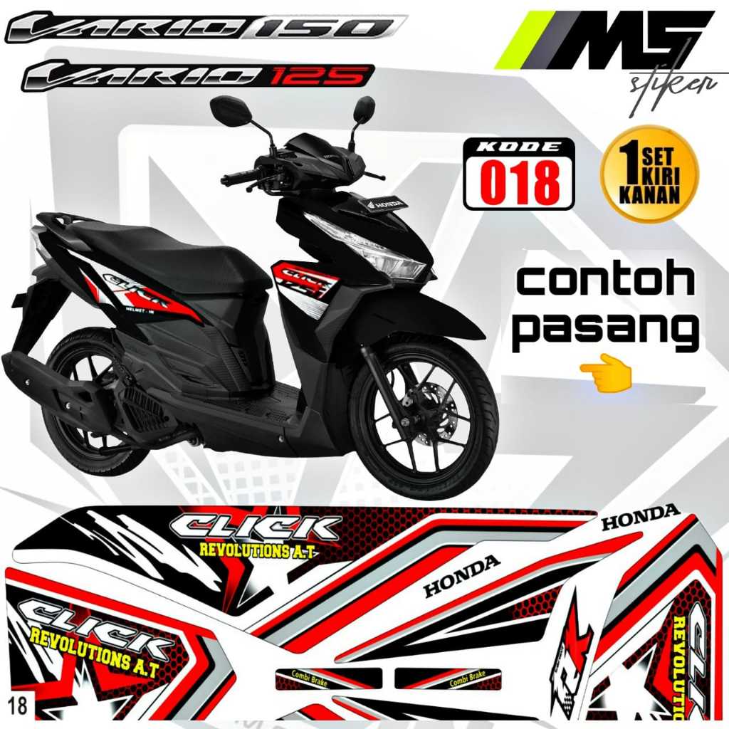 Stiker Striping Variasi Honda Vario 125/150 Stiker Lis Body Vario 125/150