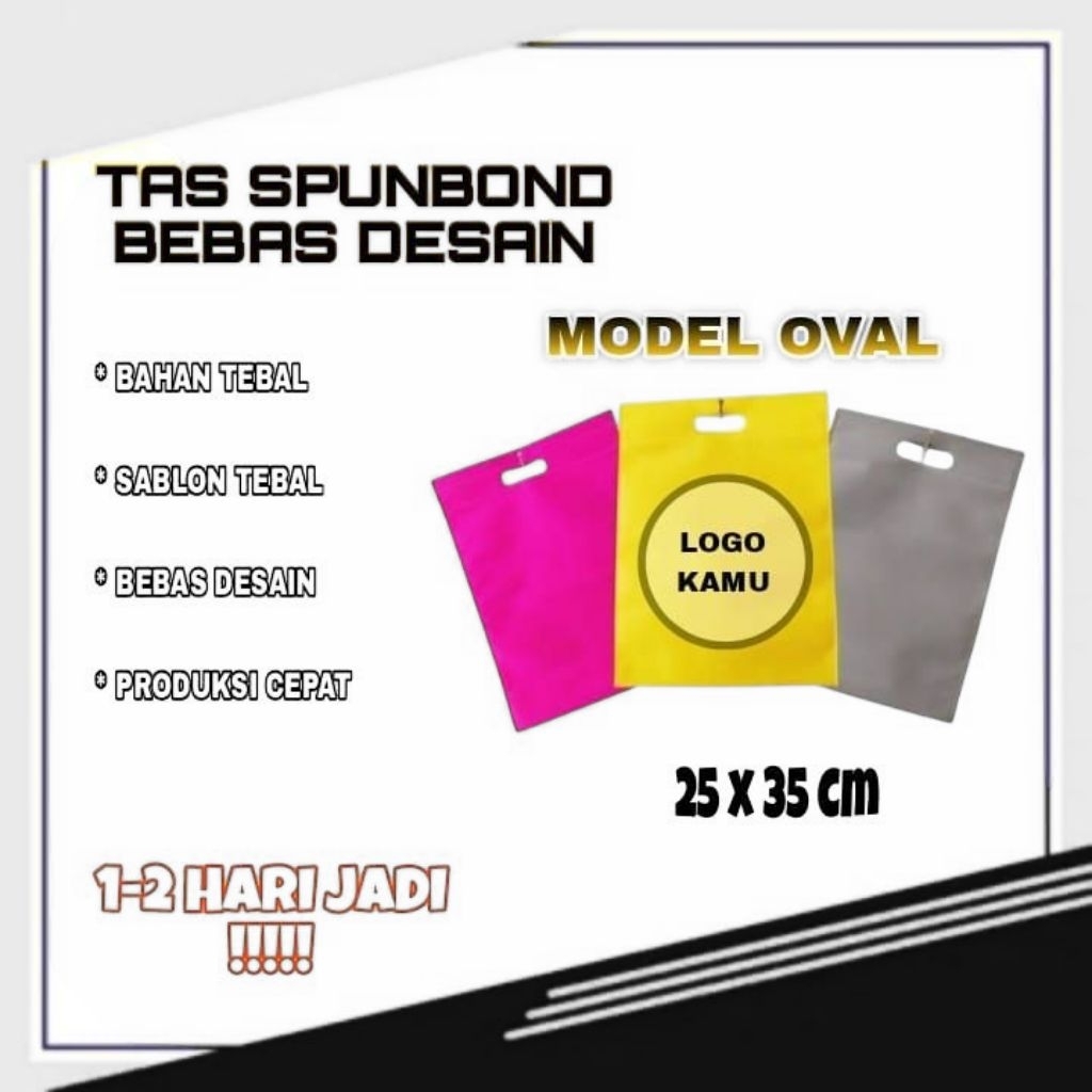 Goodie bag Tas Spunbond Custom Sablon 25 x 35 xcm / Tas Souvenir / Tas Hajatan / Tas Spunbond sablon
