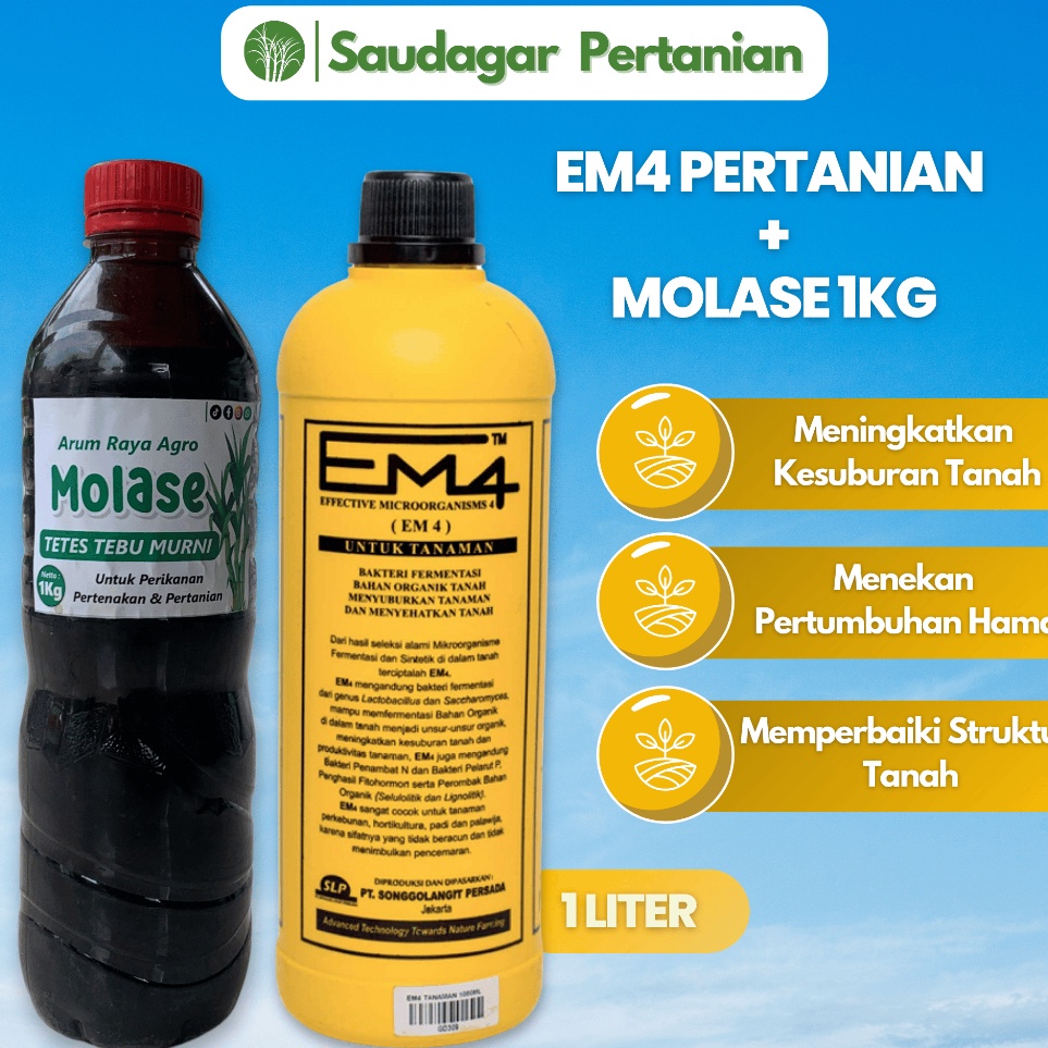 KODE M96E Paket EM4 Pertanian 1 Liter Dan Molase 1Kg