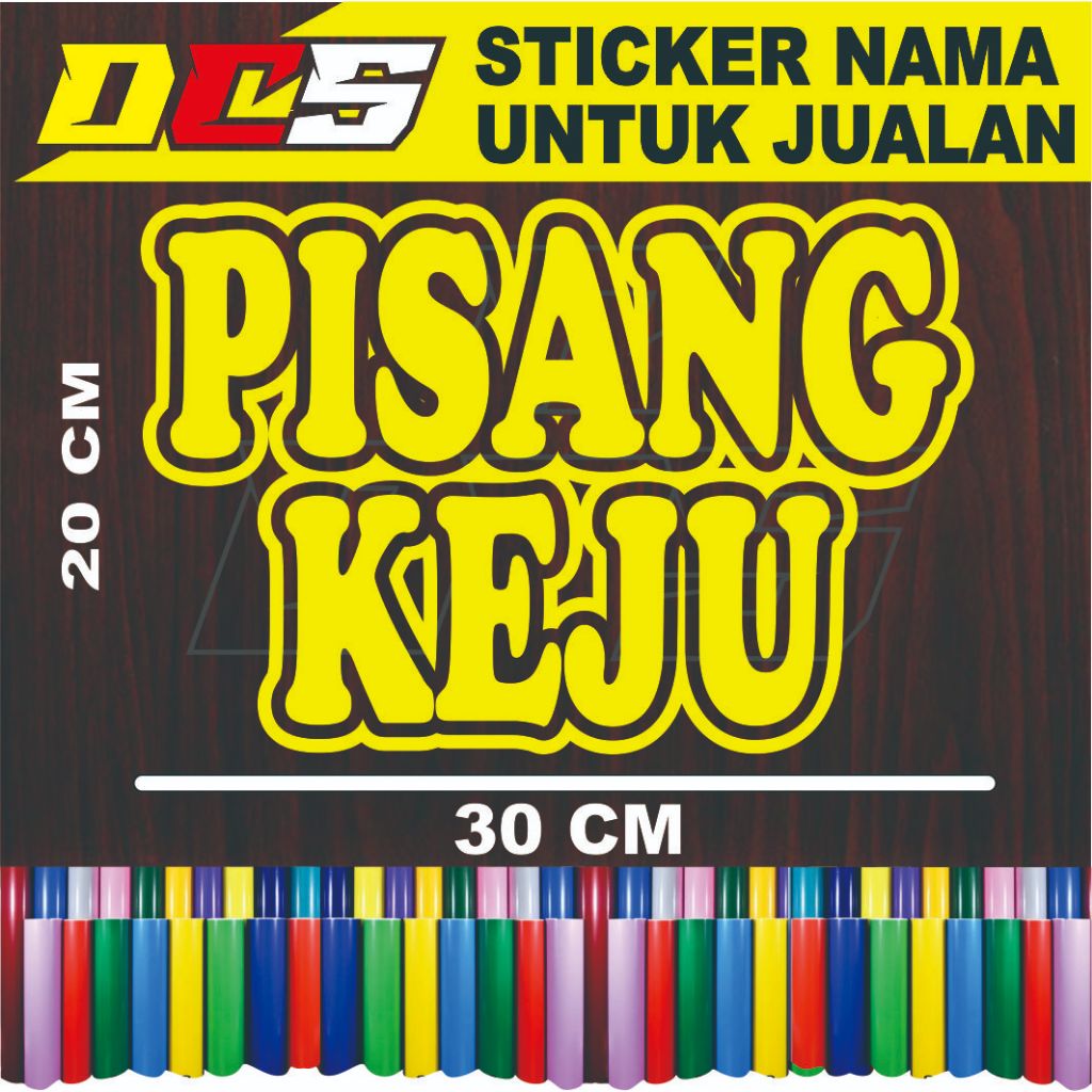 

STICKER TULISAN PISANG KEJU STICKER TEMPELAN UNTUK NAMA JUALAN
