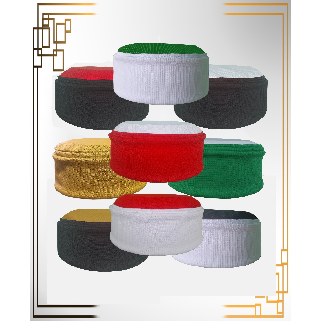 Peci lipat Mesir Peci Kupluk Dewasa Kombinasi Warna