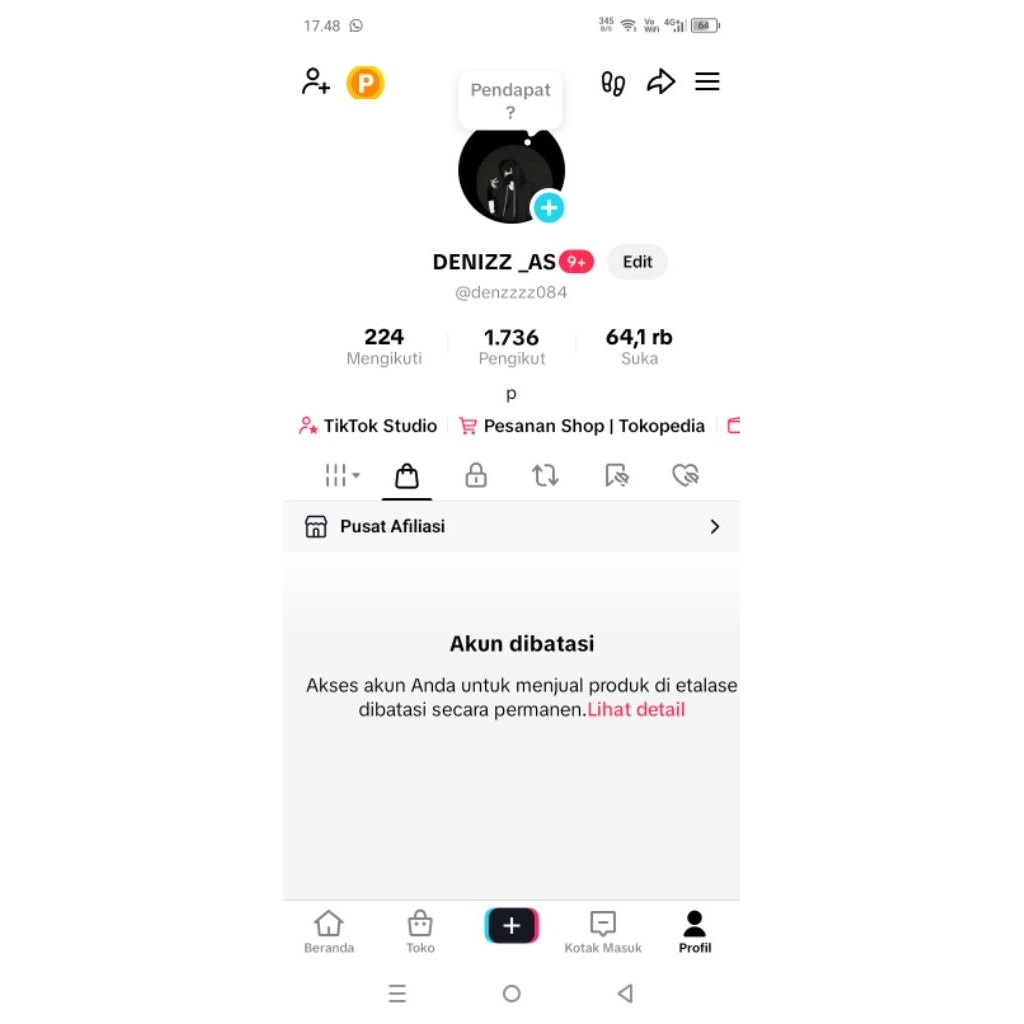 AKUN TIKTOK 1K FOLLOWERS INDO