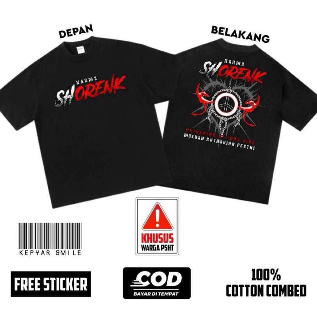 Tshirt Kaos PSHT Karma SHORENK Free Stiker