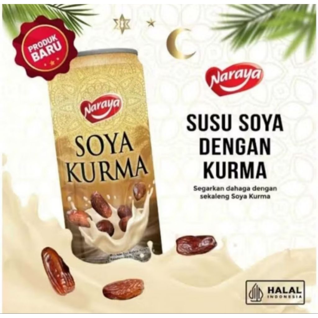 

Original Naraya Soya Kurma 300ml, Susu Kacang Kedelai -Brothermeatshop