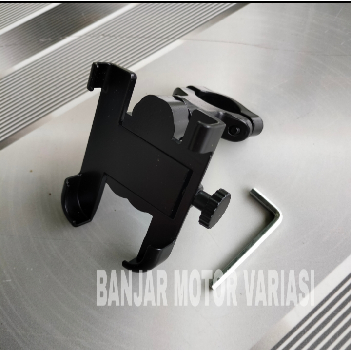 HOLDER DI STANG MOTOR BESI DUDUKAN HP GPS HOLDER MOTOR STANG