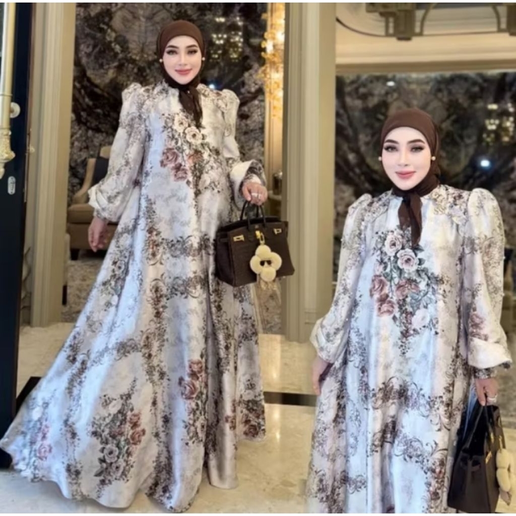 SHELLASAUKIA DRESS SILK MEWAH  SWARO MUTIARA  PREMIUM